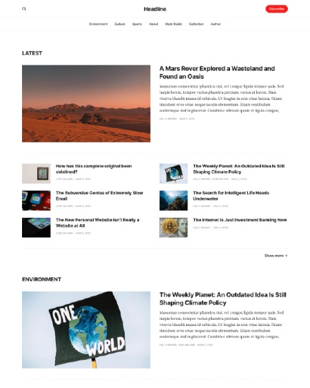 Headline theme thumbnail